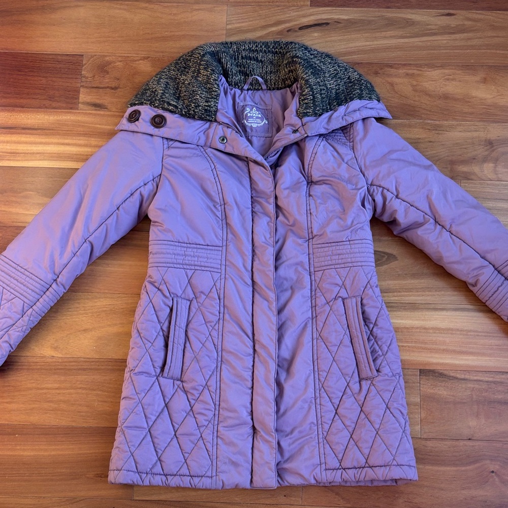 Prana Purple Puffer Jacket